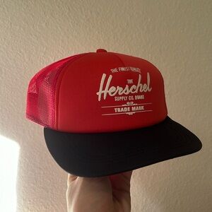 Herschel Supply Company hot pink & black Mesh Whaler Cap Hat snap back
